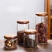 Japanese Style Round Lid Transparent Glass Sealed Jar For Coffee Beans Powder Tea Leaves Dry Fruits Chse Herbal_maomaolike.com