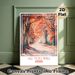 Autumn Forest Path Painting Poster, Soft Watercolor Warm-toned Woodland Path With Fallen Leaves Poster, Calming Autumnal Wall Decor For Living Room_maomaolike.com