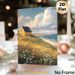 Coastal Cottage Landscape Painting Poster, Warm-toned Idyllic Seaside Scenery With Wildflowers And Yellow Cottage Poster, Serene Natural View Ideal_maomaolike.com