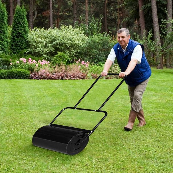 19.5in Lawn Roller Iron Cylindrical Black_maomaolike.com