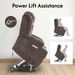 Power Lift Recliner Chair For Elderly, Recliner Chair With Massage & Heat, Electric Leather Lift Recliner Chair For Living Room With Side Pocket, USB & Type-C Charge Port, Dark Brown_maomaolike.com