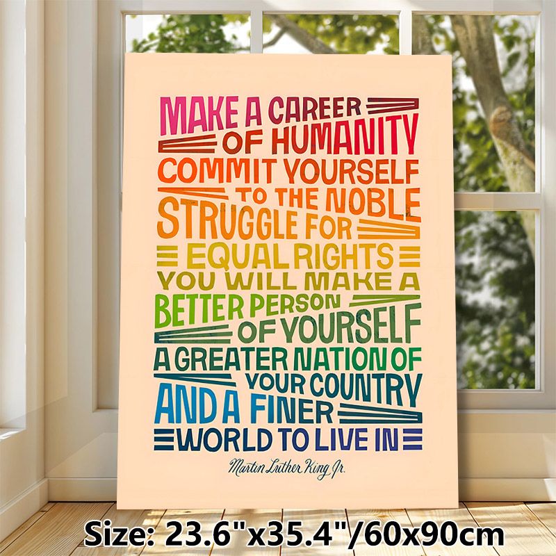 Inspirational Equal Rights Quote Painting Poster, Vibrant Gradient Text Art Poster, Uplifting Motivational Message Suitable For Home Office, Living_maomaolike.com