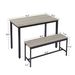 Industrial Dining Table Set With 2 Benches, Grey And Black Kitchen Counter Table For Breakfast, Living Room, Party Room, 43.3"L X 23.6"W X 29.9"H_maomaolike.com