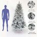 Snow Flocked Christmas Tree 7ft Artificial Hinged Pine Tree With White Realistic Tips Unlit_maomaolike.com