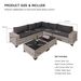 7-Piece Outdoor Patio Furniture Sets, All-Weather Wicker Rattan Sectional Sofa, Modern Two Glass Coffee Table And Washable Seat Cushion (Grey White-Gray)_maomaolike.com