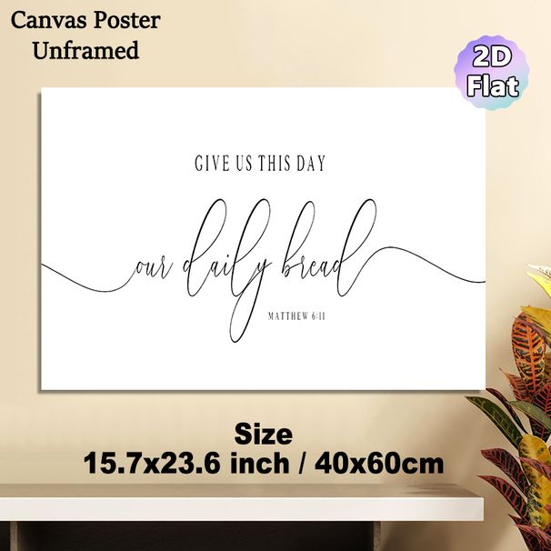 Bible Verse Painting Poster, Minimalist Elegant Black & White Calligraphy Scripture Poster, Calming Religious Quote Decor Suitable For Home, Dining_maomaolike.com