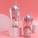 creative cartoon double layer plastic straw cup student summer couple casual plastic ice cup gift wholesale_maomaolike.com