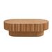 43.70 Inch Modern Handcraft Drum Coffee Table Oval Coffee Table For Living Room,Small Wooden Coffee Table With Sturdy Pedestal For Office_maomaolike.com