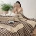 Wholesale INS French Retro Plaid Lace Trim Pure Four-Piece Princess Style Full Cotton Double Layer Gauze 4-Piece Set_maomaolike.com