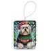 Lhasa Apso Christmas Porcelain Ornament Christmas Tree Hanging Decorations For Home Christmas Holiday, Rectangle, Gift, Multicolor_maomaolike.com
