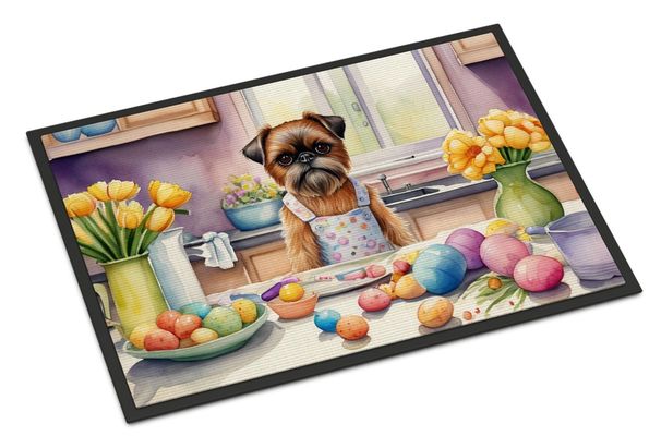 Decorating Easter Brussels Griffon Doormat Front Door Mat Indoor Outdoor Rugs For Entryway, Non Slip Washable Low Pile, 24H X 36W_maomaolike.com