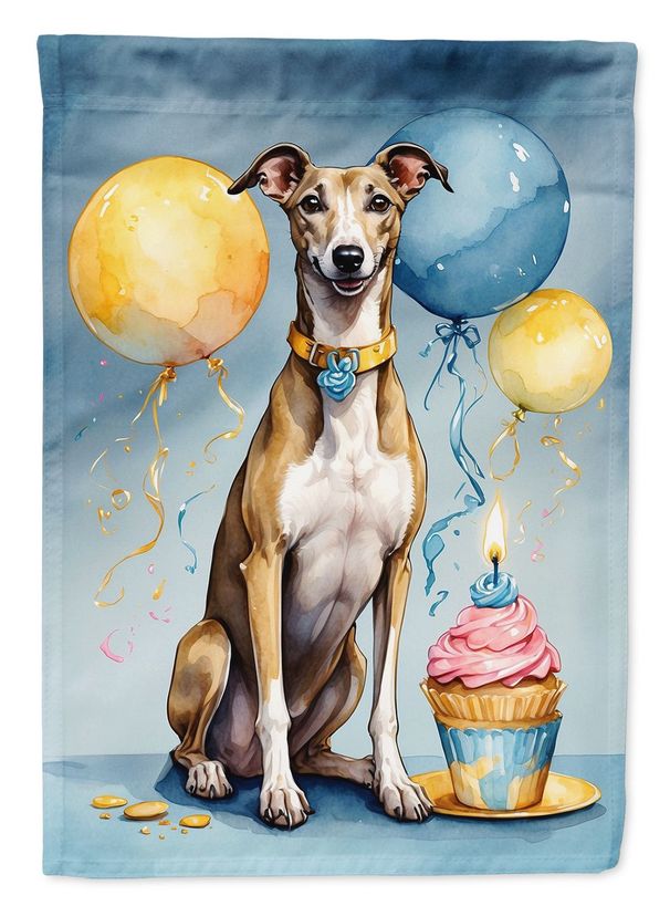 Greyhound Happy Birthday Garden Flag Mailbox Flag Decorative Yard Flag Banner Outside Patio Artwork Yard Flower Beds, Garden Size, Multicolor_maomaolike.com