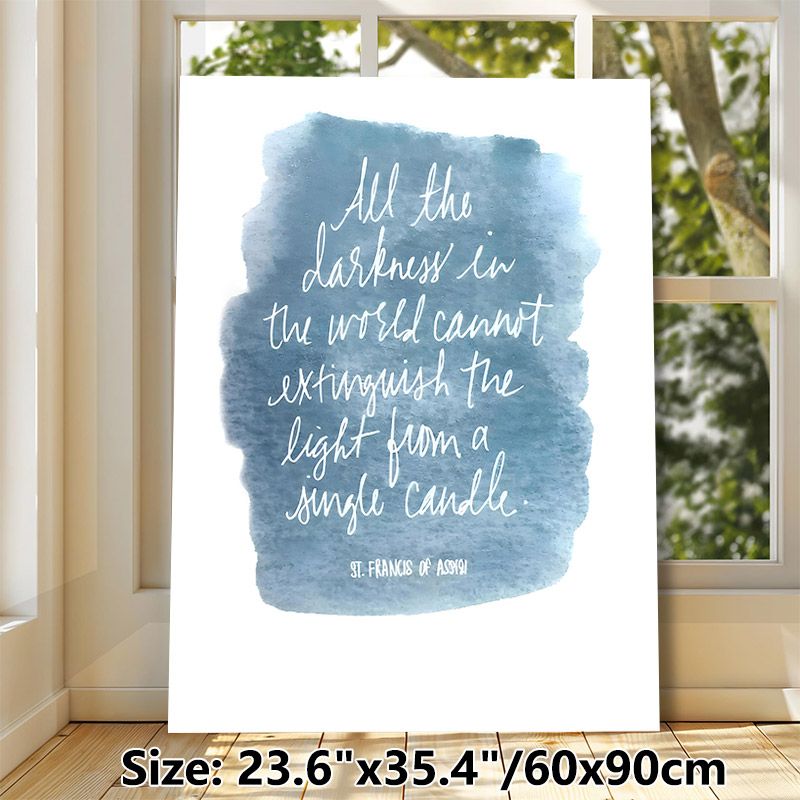 Inspirational Quote Painting Poster, Soft Blue Watercolor Style Poster, Uplifting Handwritten Motivational Quote, Brings Positive Ambiance, Suitable_maomaolike.com