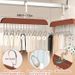 Belt Hanger,Wooden Belt Organizer For Closet, 360° Rotating Tie & Belt Rack For Storage With 16 Hooks, Sturdy Belt Holder Space Saver For Belt, Tie, Bra, Scarf, Tank Top Accessories_maomaolike.com