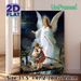 Guardian Angel Themed Painting Poster, Soft-toned Traditional Religious Scene Poster, Peaceful Spiritual Artwork Suitable For Home And Prayer Room_maomaolike.com