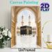Kaaba Themed Painting Poster, Soft Watercolor-style Islamic Sacred Site Poster, Serene Religious Scene Suitable For Home And Prayer Room Decor_maomaolike.com