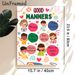 Good Manners Painting Poster, Vibrant Cartoon Style Poster, Teaches Common Polite Expressions, Ideal For Classroom And Educational Learning_maomaolike.com