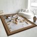 Living Room Rug Large Size Gorgeous Gold Frame Design Bedroom Rug Plush Thickened Machine Washable Thickened Underlay Interior Decorative Rug_maomaolike.com