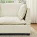 Convertible Sectional Sofa Couch With Ottoman, Cloud Couch 3 Seat L Shaped Sofa With Padded Armrests, Cloud Sofa For Living Room, Apartment And Office, Beige(Beige White)_maomaolike.com