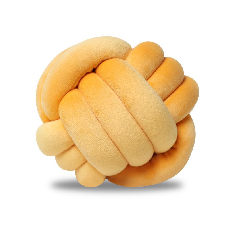Wool Ball Pillow Three Strand Rope Knotted Ball Pillow Hand Woven Velvet Pillow Cushion Knot Bay Window Cushion_maomaolike.com