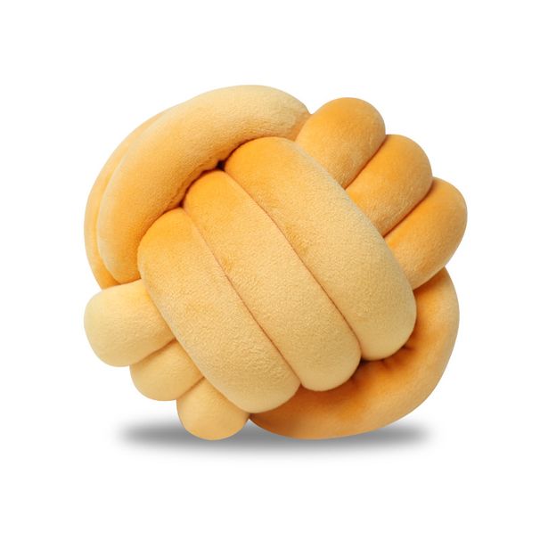 Wool Ball Pillow Three Strand Rope Knotted Ball Pillow Hand Woven Velvet Pillow Cushion Knot Bay Window Cushion_maomaolike.com
