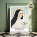 St. Beatrice Of Silva Painting Poster, Serene Watercolor Holy Figure With Lily & Halo Poster, Inspirational Religious Decor Ideal For Home, Prayer_maomaolike.com