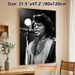 Soul Music Performer Painting Poster, Vintage Monochrome Live Performance Poster, Captures Passionate Stage Energy, Ideal For Music Studio And Living_maomaolike.com