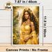 Golden Royal African Goddess Painting Poster, Lush Enchanted Forest Style Poster, Exquisite Detailed Artwork Of Elegant Goddess In Golden Attire With_maomaolike.com