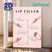 Lip Filler Timeline Painting Poster, Clean Minimalist Soft Pink Infographic Poster, Informative Lip Filler Recovery Guide For Beauty Clinics_maomaolike.com
