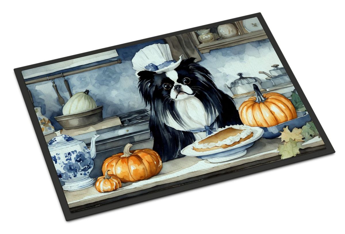 Japanese Chin Fall Kitchen Pumpkins Doormat Front Door Mat Indoor Outdoor Rugs For Entryway, Non Slip Washable Low Pile, 24H X 36W_maomaolike.com