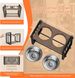 Elevated Dog Bowls,Height Adjustable Metal &Wood Raised Dog Bowl With 2 Pack Stainless Steel Dog Food & Water Bowls,Non-Slip Dog Bowl Stand For Small Medium Dogs,Cats And Pets_maomaolike.com