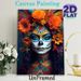 Day Of The Dead Themed Painting Poster, Vibrant Colorful Sugar Skull Portrait Poster, Eye-catching Cultural Artwork Ideal For Home Wall Decor, Festive_maomaolike.com