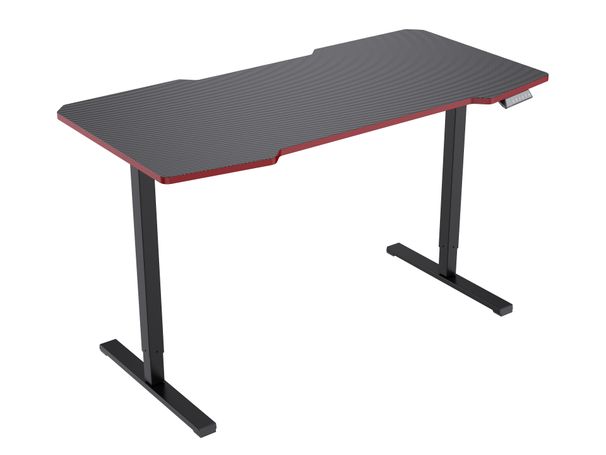 Electric Standing Desk Whole Piece Adjustable Height Desk Home Office Computer Workstation Sit Stand Up Desk (Black Frame + Black Top)_maomaolike.com