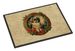 Tibetan Spaniel Christmas Flowers Doormat Front Door Mat Indoor Outdoor Rugs For Entryway, Non Slip Washable Low Pile, 24H X 36W_maomaolike.com