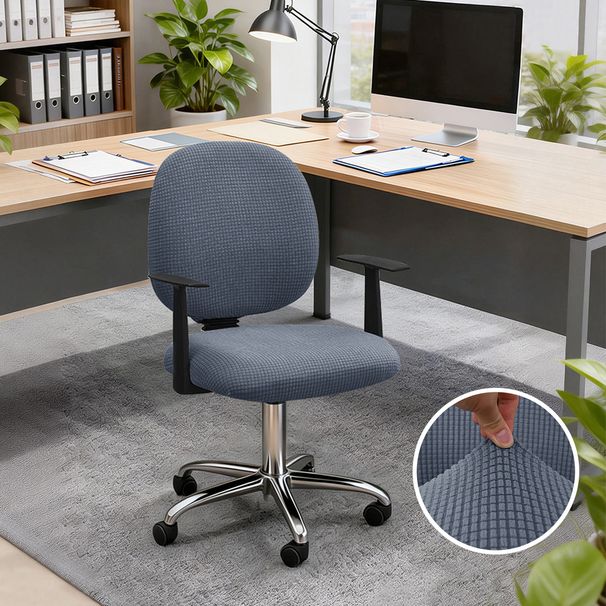 Cross-border Solid Color Elastic Fleece Split Dustproof Universal Corn Grain Knitted Office Chair Cover, Summer Dropshipping_maomaolike.com