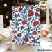 Floral & Bird Themed Painting Poster, Vibrant Ornate Botanical Poster, Rich Red Flowers & Blue Birds Decorative Artwork Ideal For Living Room, Bedroom_maomaolike.com