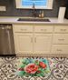 Oklahoma Roses In Watercolor Memory Foam Kitchen Mat Machine Washable Anti-Fatigue Mat Cushion Comfort Bath Mat Or Kitchen Rug_maomaolike.com