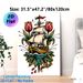 Sailboat & Tulip Themed Painting Poster, Vibrant Traditional Tattoo-style Poster, Artistic Design Featuring Sailboat, Red Tulips And Anchor, Suitable_maomaolike.com