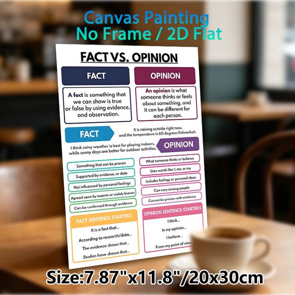 Fact Vs. Opinion Educational Painting Poster, Colorful Structured Comparative Infographic Poster, Practical Guide To Distinguish Facts And Opinions_maomaolike.com