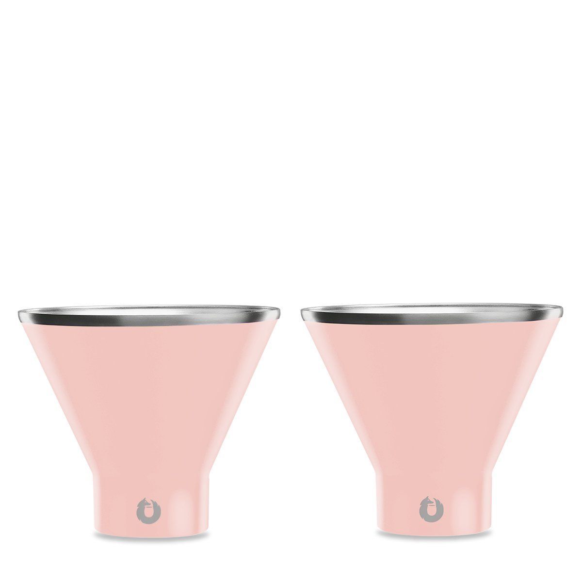 Stainless Steel Martini Glass, Set Of 2 - Soft Pink_maomaolike.com
