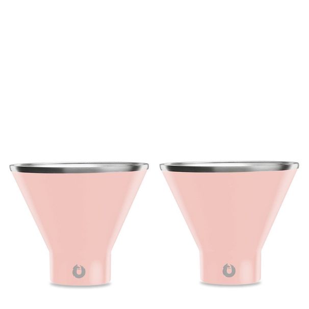 Stainless Steel Martini Glass, Set Of 2 - Soft Pink_maomaolike.com