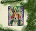 English Foxhound King Of Mardi Gras Porcelain Ornament Christmas Tree Hanging Decorations For Home Christmas Holiday, Rectangle, Gift, Multicolor_maomaolike.com