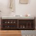 Distressed Shutter Storage Bench With Acacia Veneer For Retro Charm For Living Room,Entryway_maomaolike.com