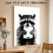 Raccoon With Toilet Paper Painting Poster, Monochrome Realistic Animal Portrait Poster, Humorous Quirky Decor Ideal For Bathroom, Living Room_maomaolike.com