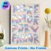 More Amor Por Favor Themed Painting Poster, Iridescent Bubble-style Letter & Heart Graphic Poster, Glossy Iridescent Decorative Piece For Bedroom_maomaolike.com
