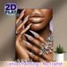 Glittery Glamour Painting Poster, Luxurious Sparkly Lips & Glitter Stiletto Nails With Diamond Jewelry Poster, Eye-catching Glamorous Decor Ideal For_maomaolike.com