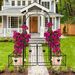 Metal Garden Arch With Gate 79.5'' Wide X 86.6'' High Climbing Plants Support Rose Arch Outdoor_maomaolike.com