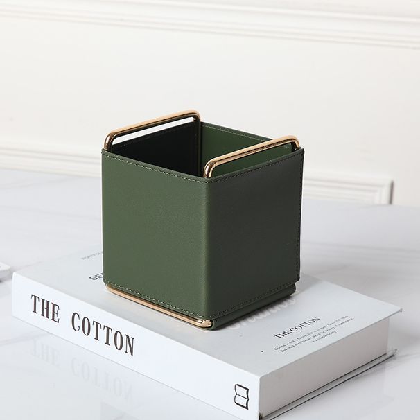 Nordic INS Style Leather Minimalist Cosmetic Remote Control Dressing Table Internet Celebrity Pen Holder Desktop Storage_maomaolike.com
