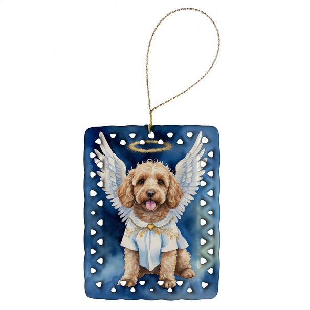 Cockapoo My Angel Porcelain Ornament Christmas Tree Hanging Decorations For Home Christmas Holiday, Rectangle, Gift, Multicolor_maomaolike.com