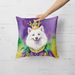 American Eskimo King Of Mardi Gras Throw Pillow Machine Washable, Indoor Outdoor Decorative Pillow For Couch, Bed Or Patio, 18Hx18W_maomaolike.com